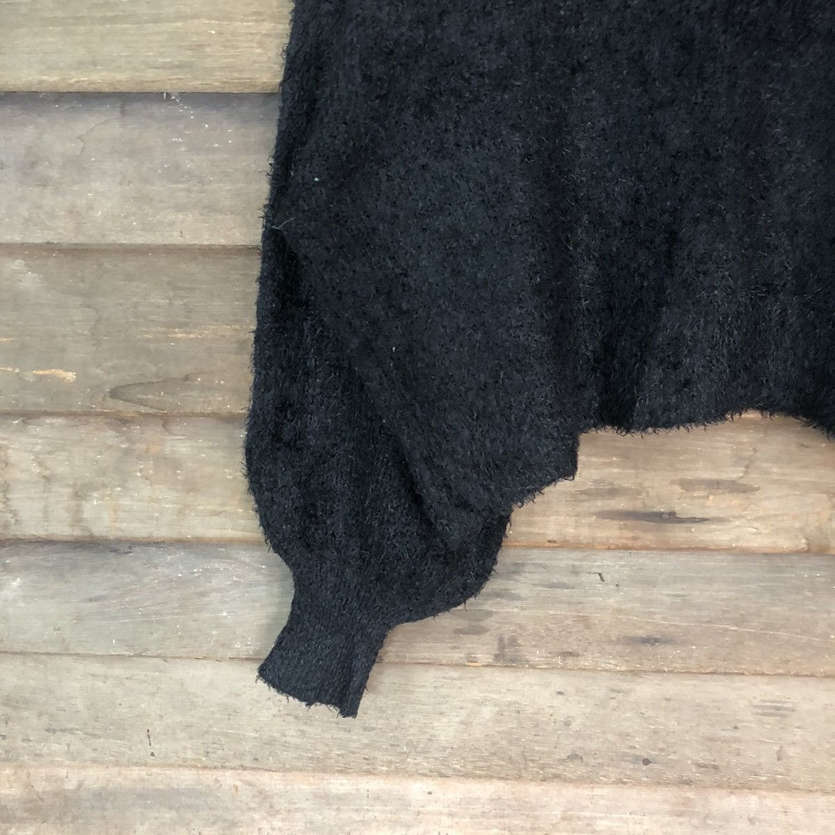 GU DLS Gu Black Shag Shaggy Fur Mohair Knitwear #BB584 Size M / US 6-8 / IT 42-44 - 4 Thumbnail