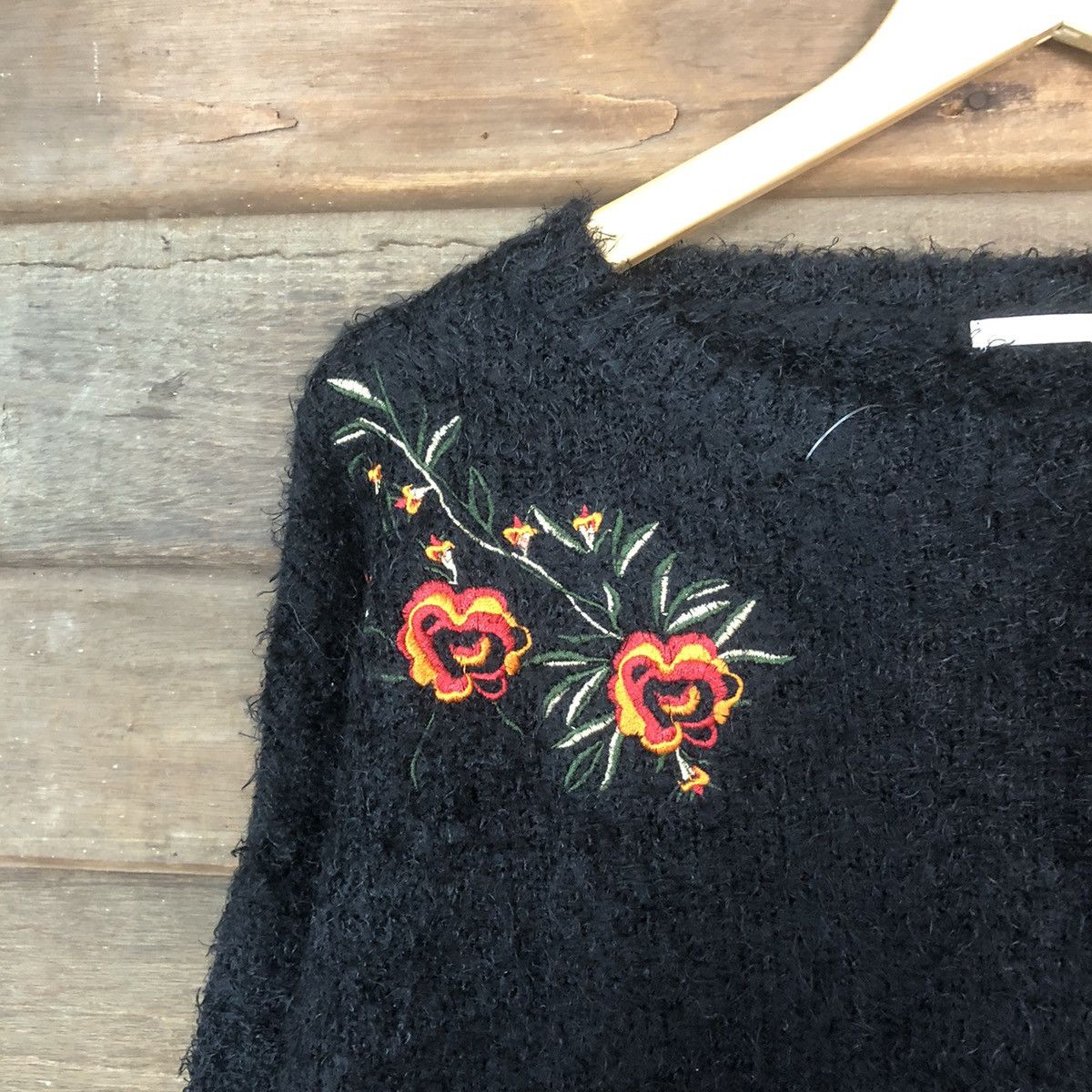 GU DLS Gu Black Shag Shaggy Fur Mohair Knitwear #BB584 Size M / US 6-8 / IT 42-44 - 6 Thumbnail