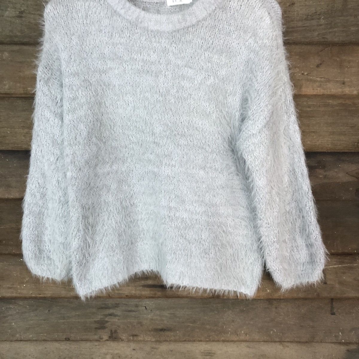 Homespun Knitwear DLS KOE Grey Shag Shaggu Fur Mohair Knitwear #BB583 Size M / US 6-8 / IT 42-44 - 3 Thumbnail