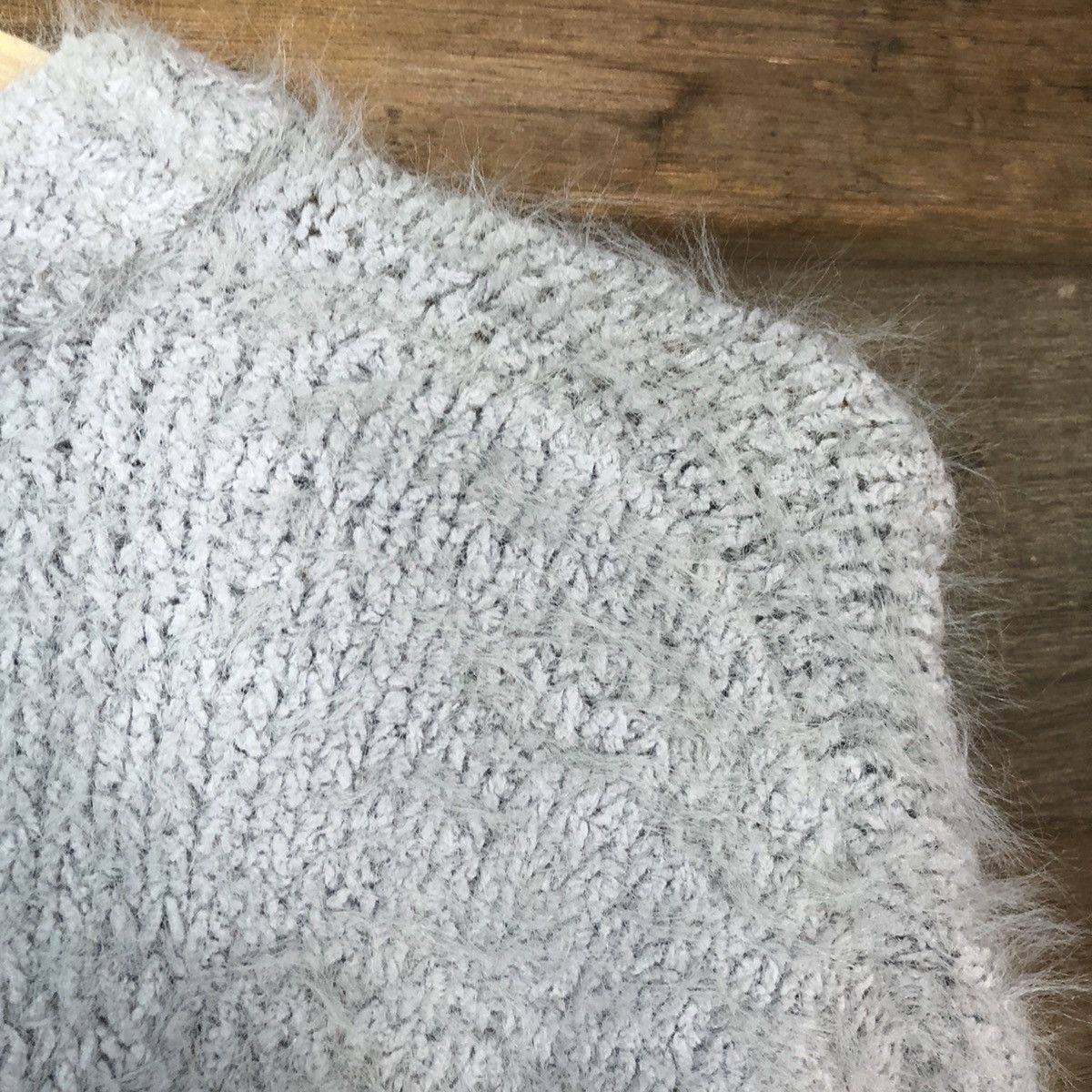 Homespun Knitwear DLS KOE Grey Shag Shaggu Fur Mohair Knitwear #BB583 Size M / US 6-8 / IT 42-44 - 10 Thumbnail