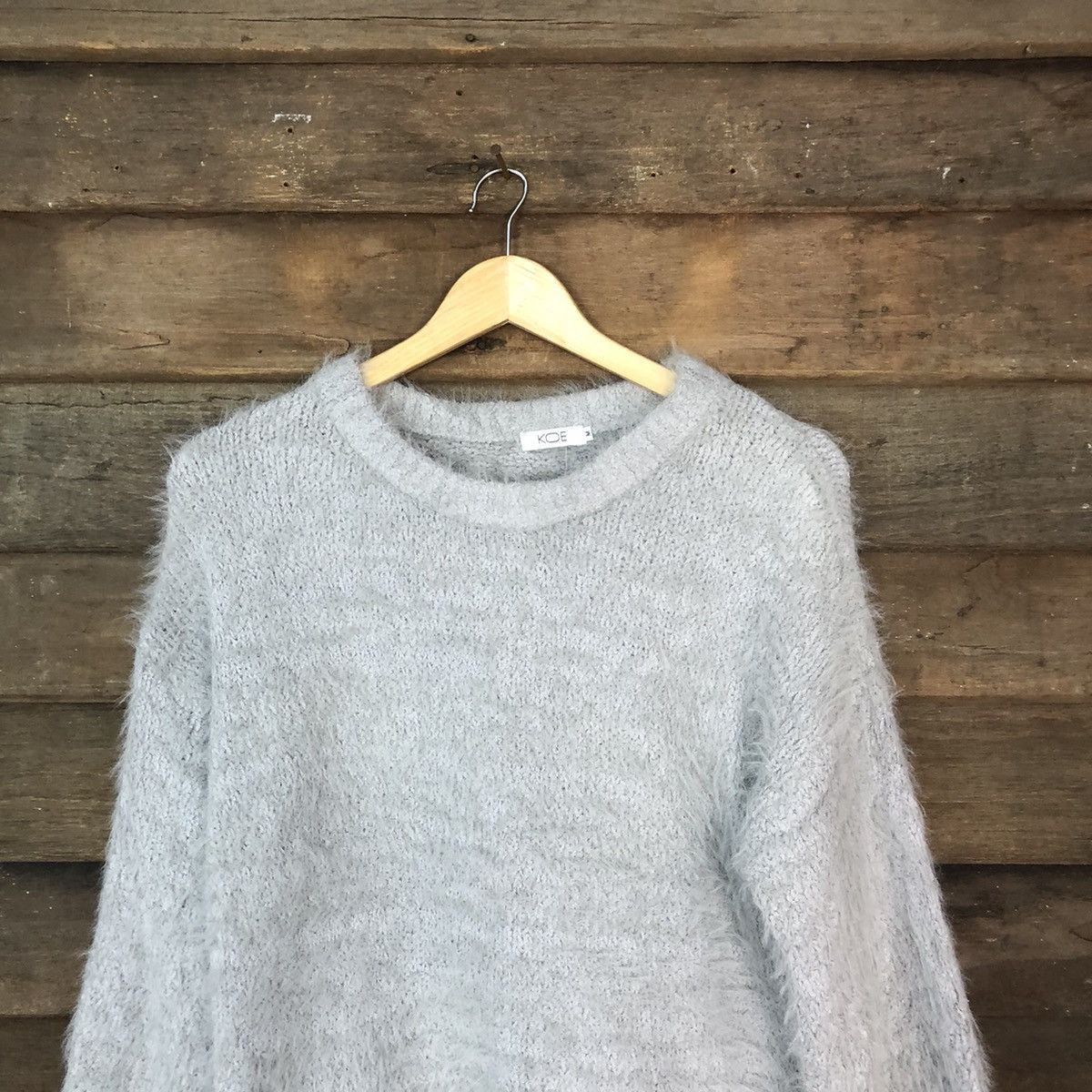 Homespun Knitwear DLS KOE Grey Shag Shaggu Fur Mohair Knitwear #BB583 Size M / US 6-8 / IT 42-44 - 2 Thumbnail