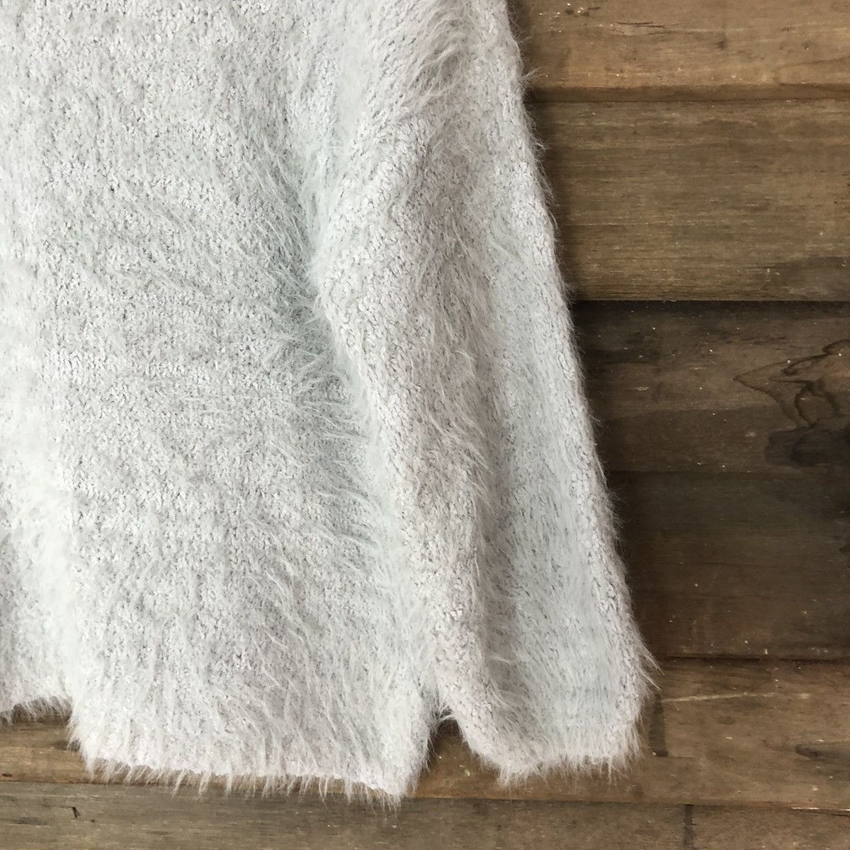 Homespun Knitwear DLS KOE Grey Shag Shaggu Fur Mohair Knitwear #BB583 Size M / US 6-8 / IT 42-44 - 5 Thumbnail