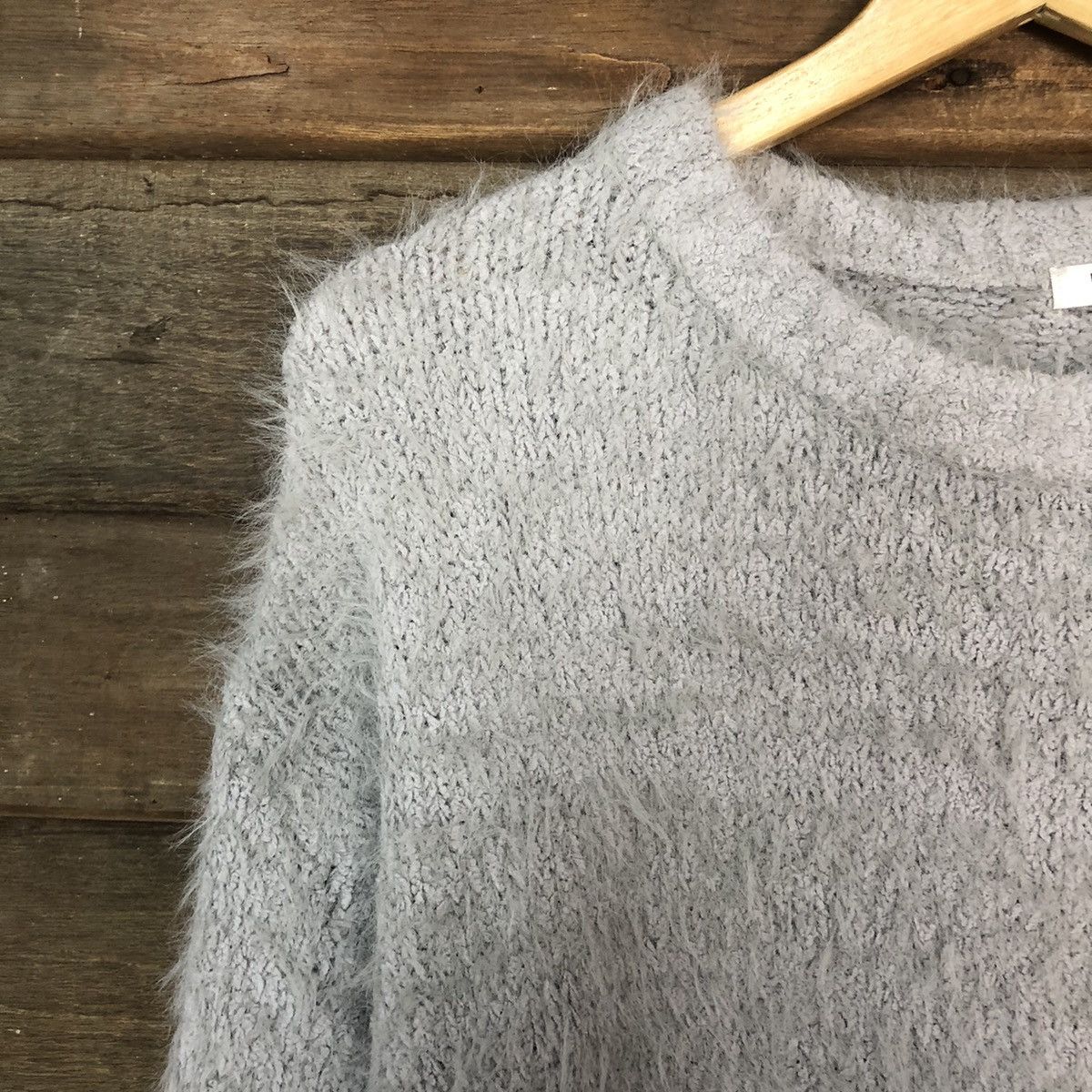 Homespun Knitwear DLS KOE Grey Shag Shaggu Fur Mohair Knitwear #BB583 Size M / US 6-8 / IT 42-44 - 6 Thumbnail