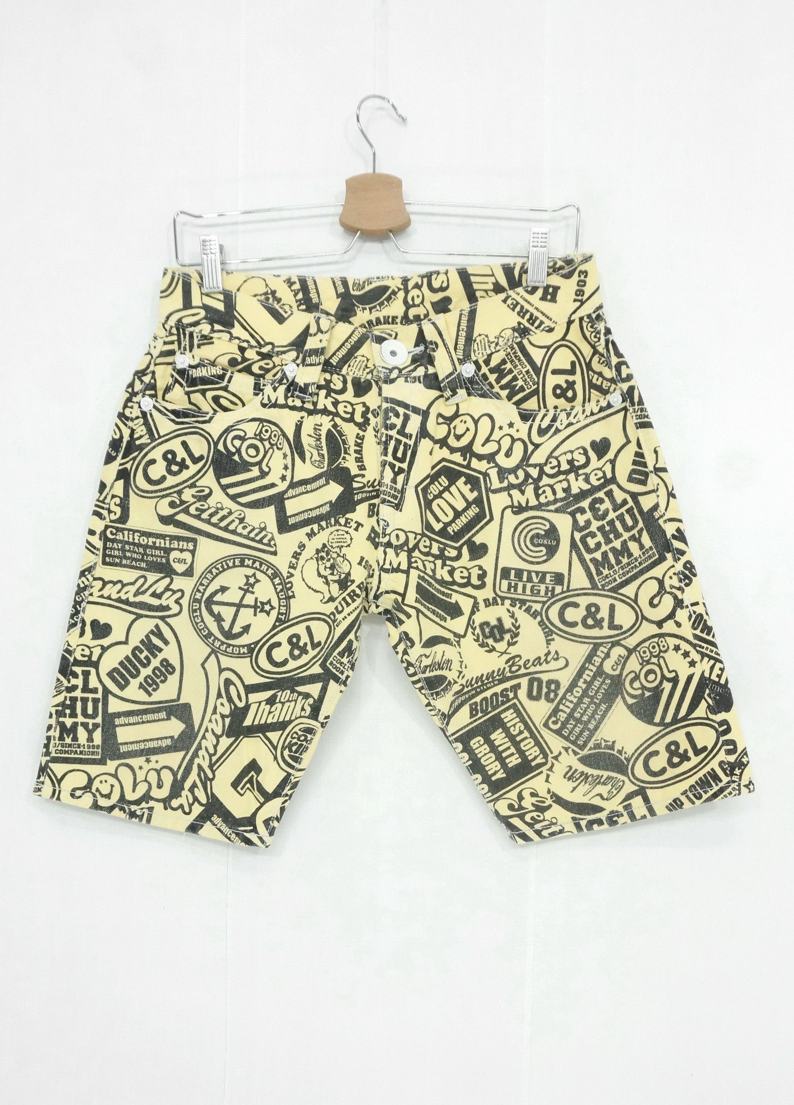 Japanese Brand Rare Japan CO & LU Overprint Denim Shorts Size US 28 / EU 44 - 1 Thumbnail