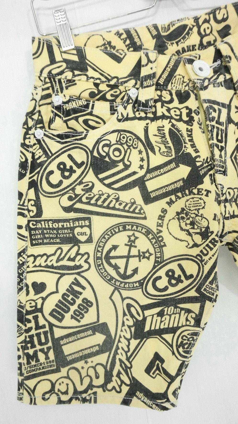 Japanese Brand Rare Japan CO & LU Overprint Denim Shorts Size US 28 / EU 44 - 3 Thumbnail