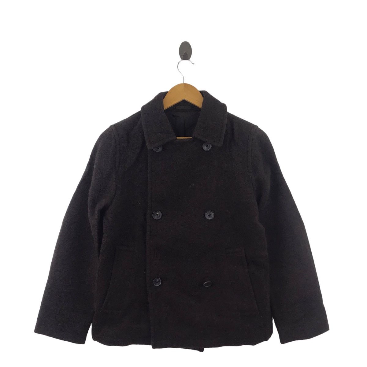 JAPANESE BRAND Wool Black Coat Jacket
