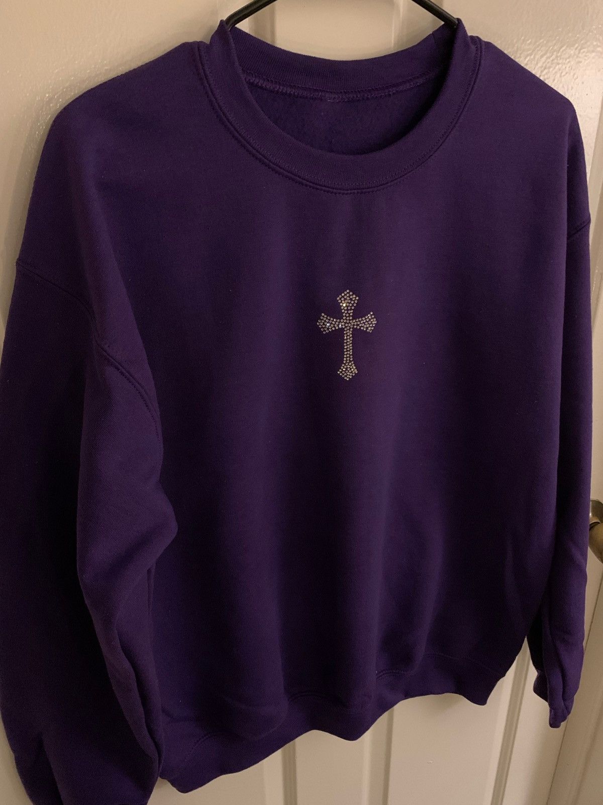 Rhinestones Cross Vintage Crewneck Sweatshirt