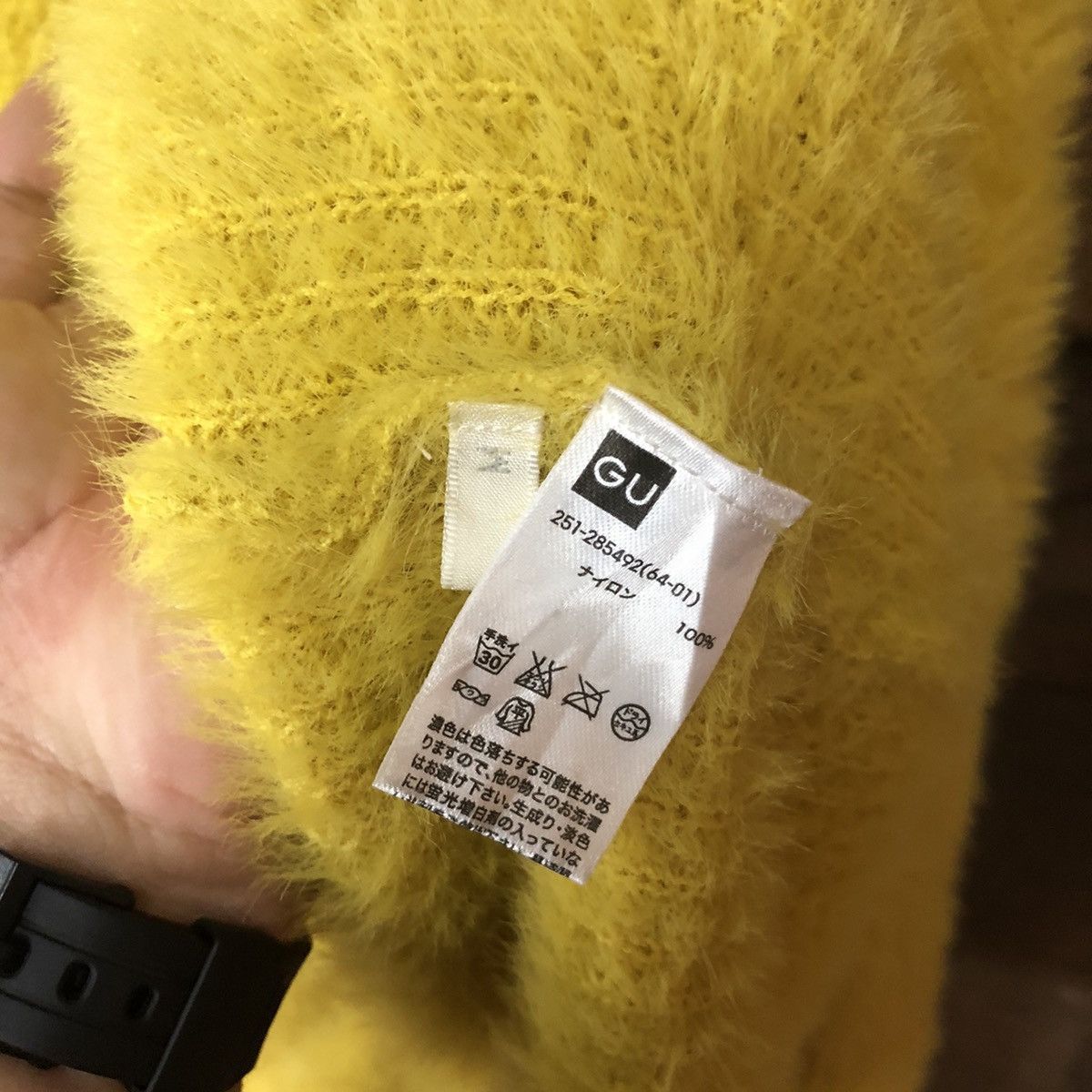 Aran Isles Knitwear × Japanese Brand DLS Gu Yellow Shag Shaggy Fur Mohair Knitwear #BB580 Size M / US 6-8 / IT 42-44 - 8 Thumbnail