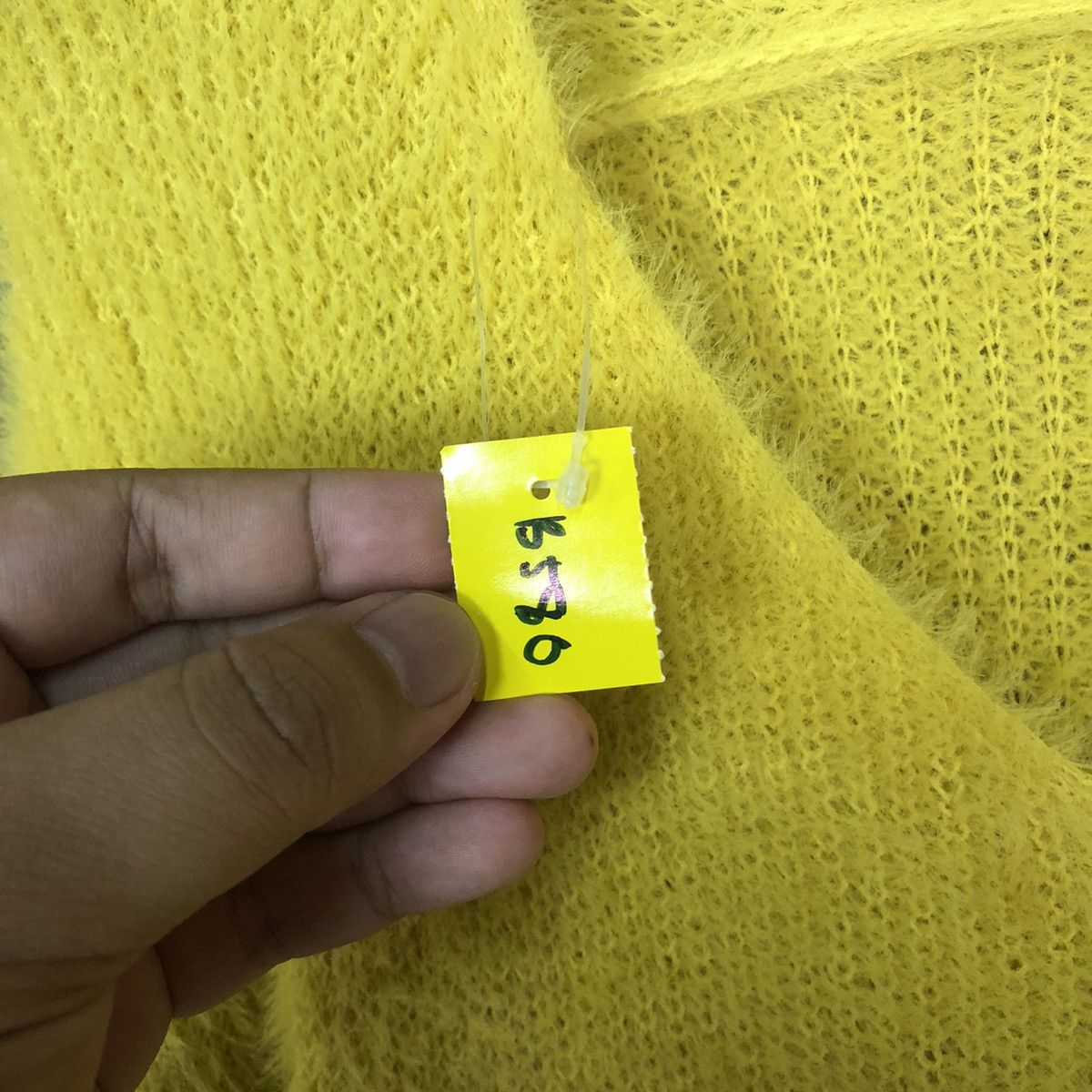 Aran Isles Knitwear × Japanese Brand DLS Gu Yellow Shag Shaggy Fur Mohair Knitwear #BB580 Size M / US 6-8 / IT 42-44 - 7 Thumbnail