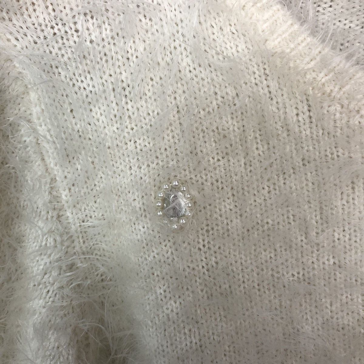 Designer × Homespun Knitwear × Japanese Brand DLS Sospita White Shag Shaggy Fur Mohair Knitwear #BB576 Size XS / US 0-2 / IT 36-38 - 7 Thumbnail