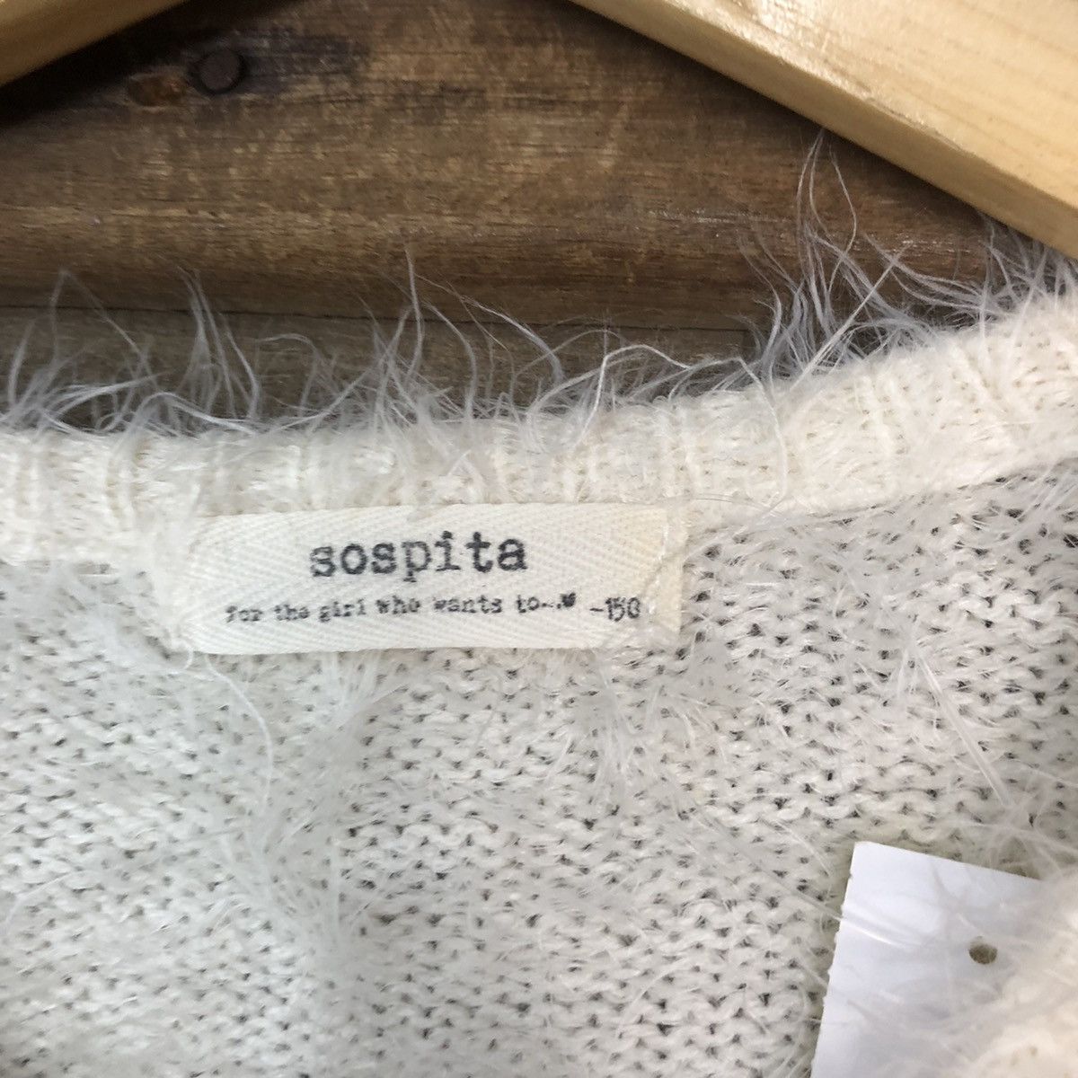 Designer × Homespun Knitwear × Japanese Brand DLS Sospita White Shag Shaggy Fur Mohair Knitwear #BB576 Size XS / US 0-2 / IT 36-38 - 8 Thumbnail