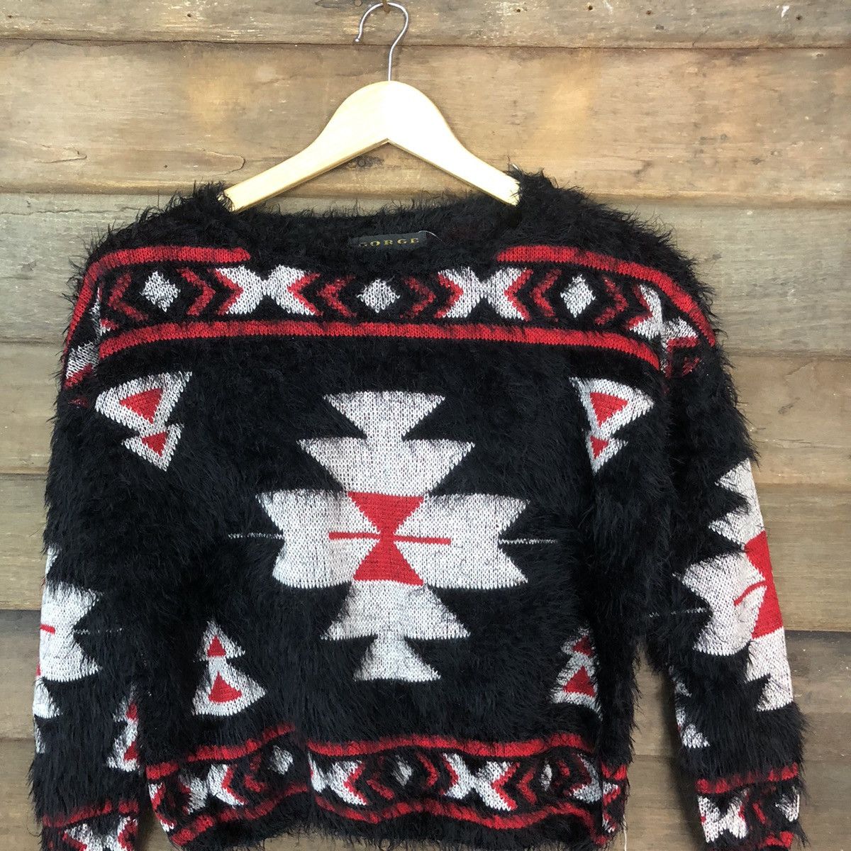 Homespun Knitwear × Japanese Brand DLS Gorce black Shag Shaggy Fur Mohair Knitwear #BB579 Size XS / US 0-2 / IT 36-38 - 6 Thumbnail