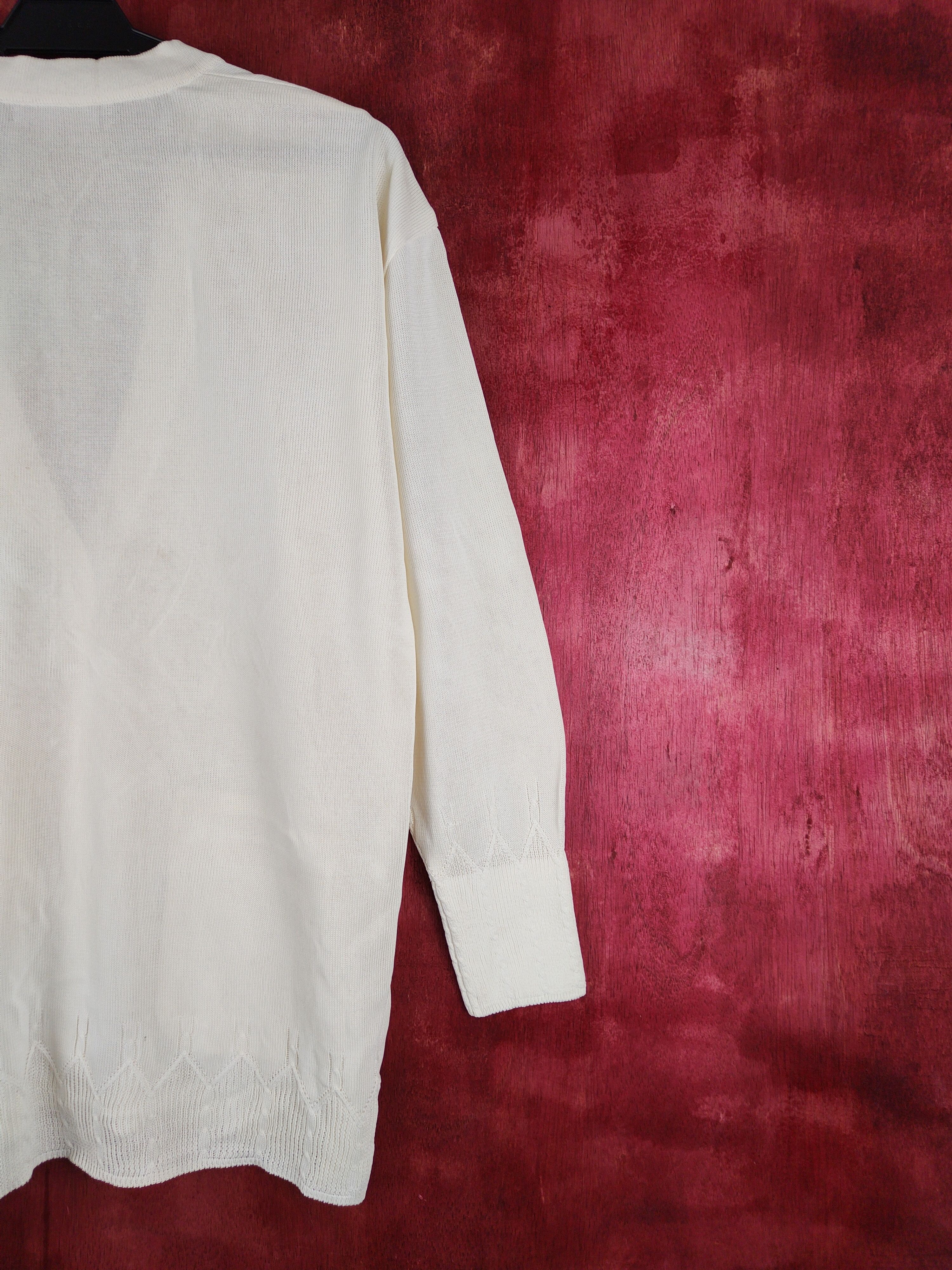 Japanese Brand Madame Paris Ivory knitwear Cardigan #S688 Size L / US 10 / IT 46 - 9 Thumbnail