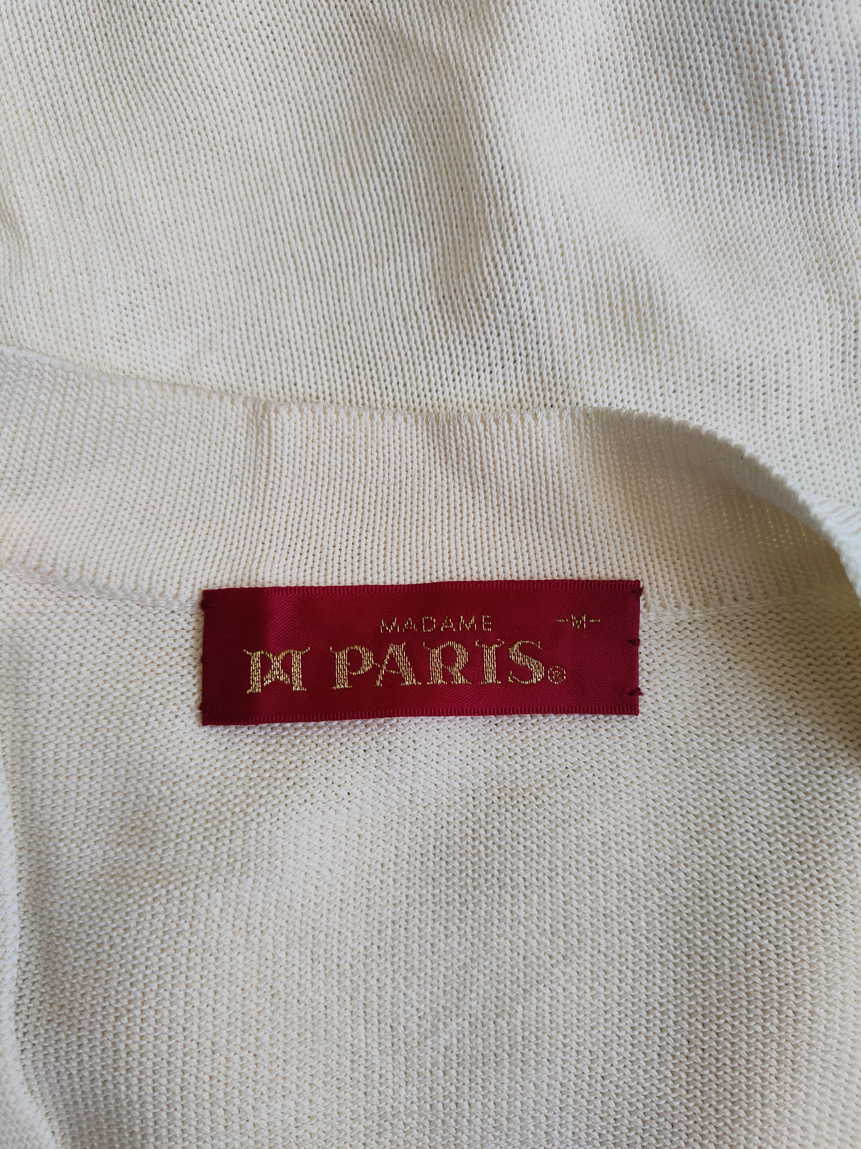 Japanese Brand Madame Paris Ivory knitwear Cardigan #S688 Size L / US 10 / IT 46 - 11 Thumbnail