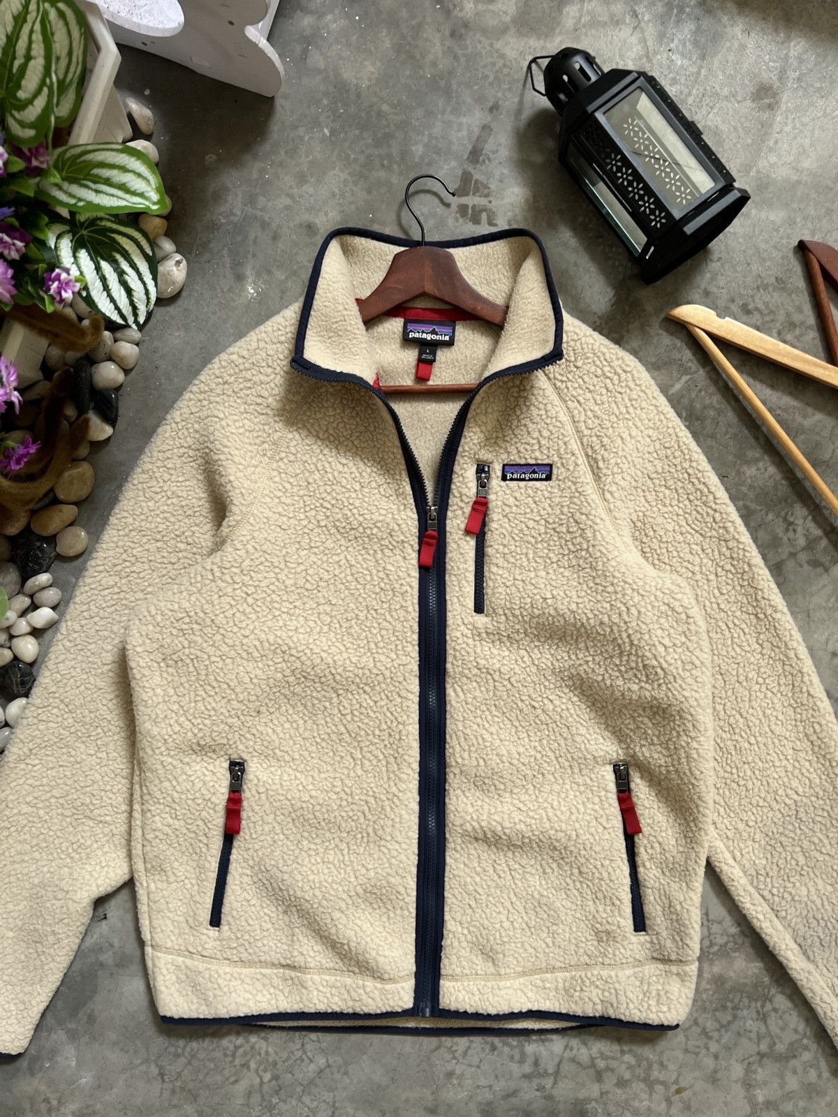 Patagonia × Vintage 🔥 VINTAGE🔥 Patagonia Natural Brown Deep Pile Sherpa Jacket Size US L / EU 52-54 / 3 - 3 Thumbnail