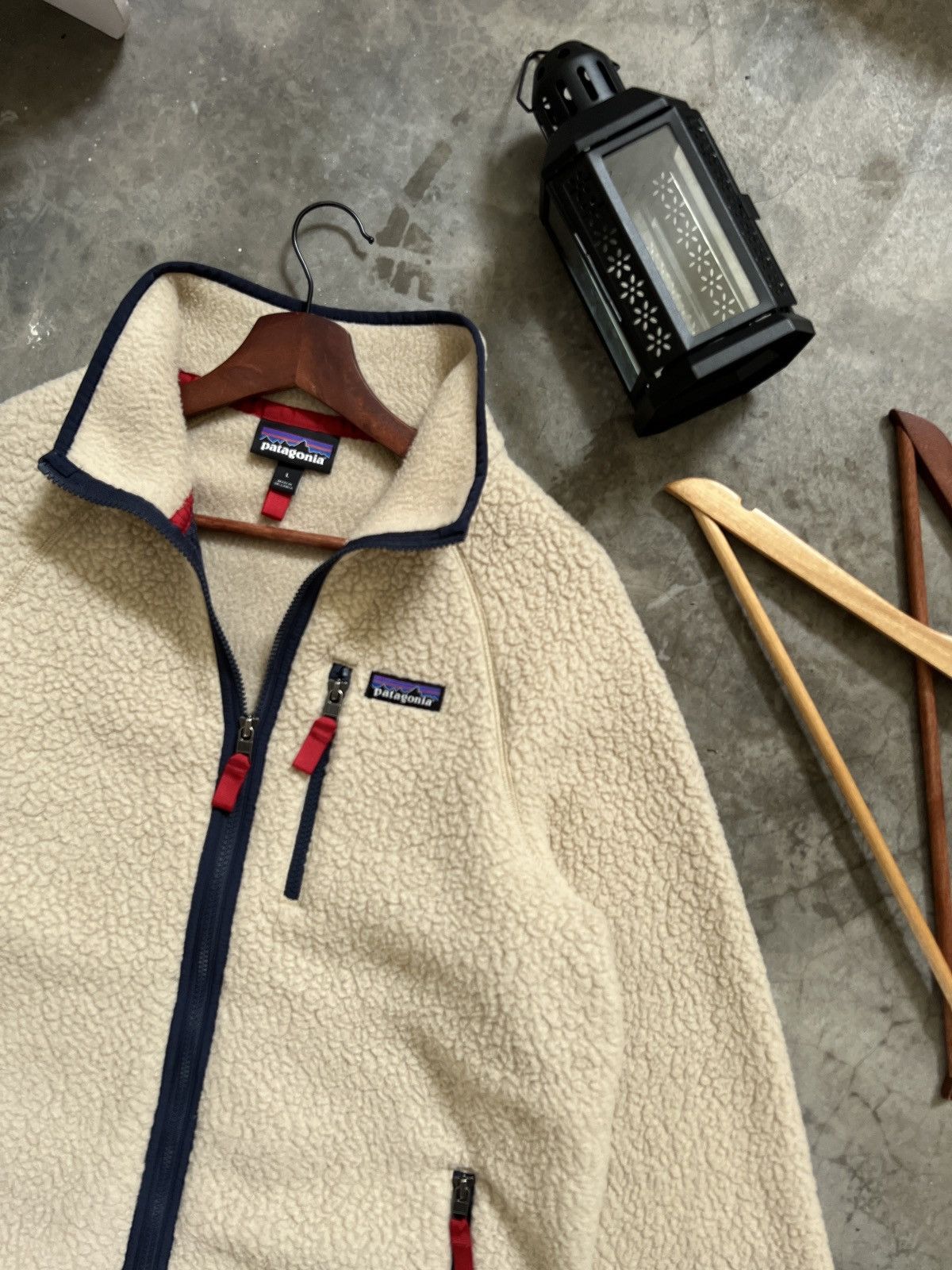 Patagonia × Vintage 🔥 VINTAGE🔥 Patagonia Natural Brown Deep Pile Sherpa Jacket Size US L / EU 52-54 / 3 - 9 Thumbnail