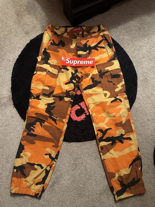 Supreme Supreme Orange Camo Cargo Pants | Grailed