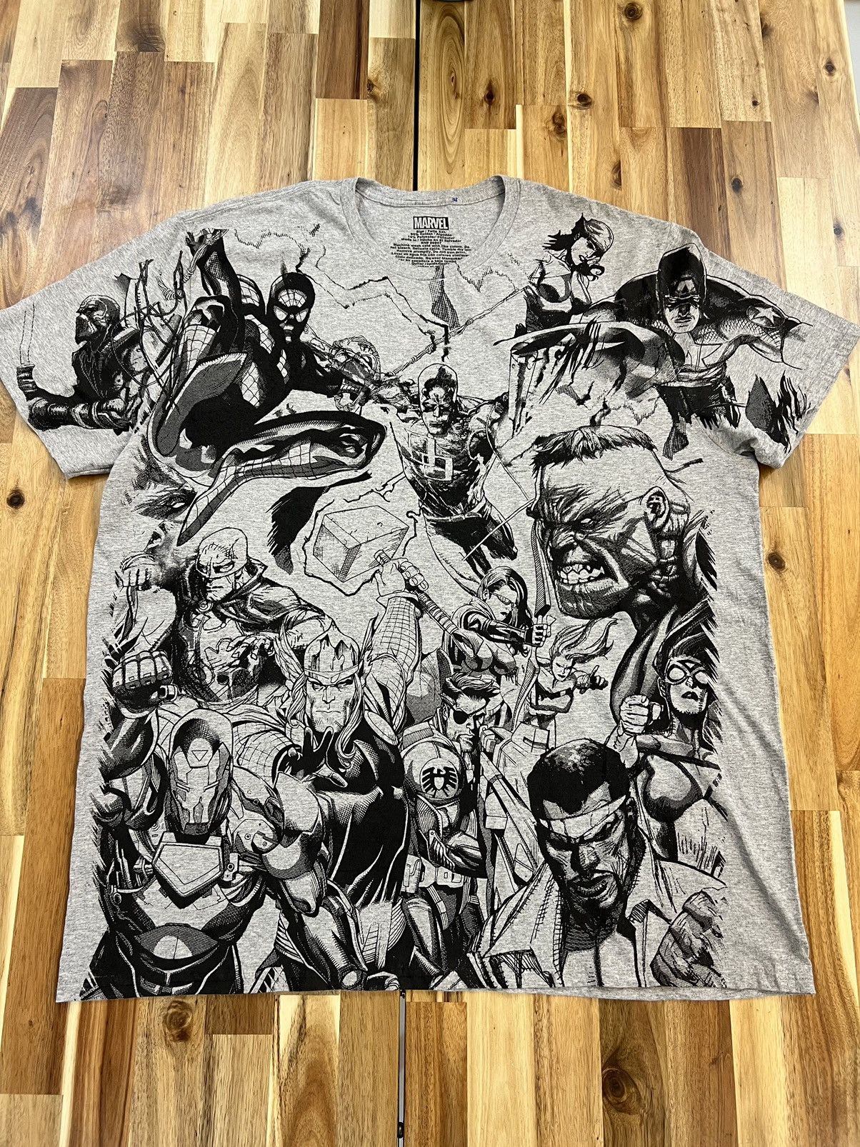 Marvel Comics × Vintage Vintage Marvel All Characters Full Prints Shirts Size US XXL / EU 58 / 5 - 1 Thumbnail