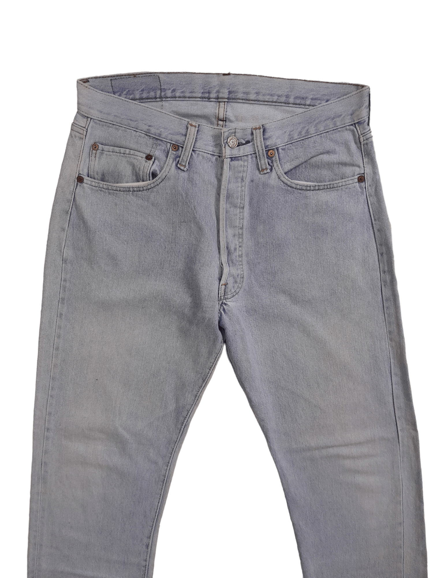 Levi's × Vintage 80s Levis 501 Selvedge USA #6 Denim Kurt Denim (E679) Size US 32 / EU 48 - 5 Thumbnail