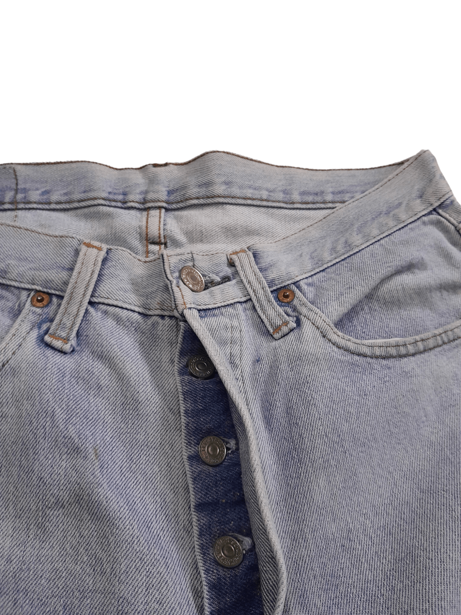 Levi's × Vintage 80s Levis 501 Selvedge USA #6 Denim Kurt Denim (E679) Size US 32 / EU 48 - 6 Thumbnail