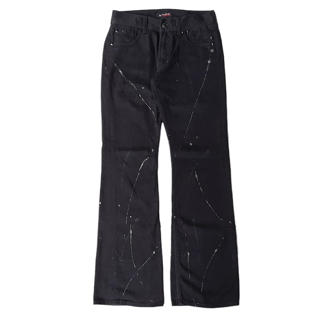 14th Addiction × Le Grande Bleu (L.G.B.) × Tornado Mart Japanese Brand Sorridere Splatter Flared Denim Pants Size US 29 - 1 Thumbnail