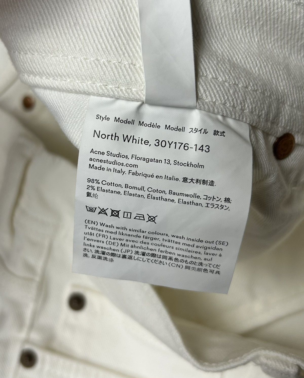 Acne Studios Acne Studios North White Denim Jeans 32/32 Size US 32 / EU 48 - 9 Thumbnail