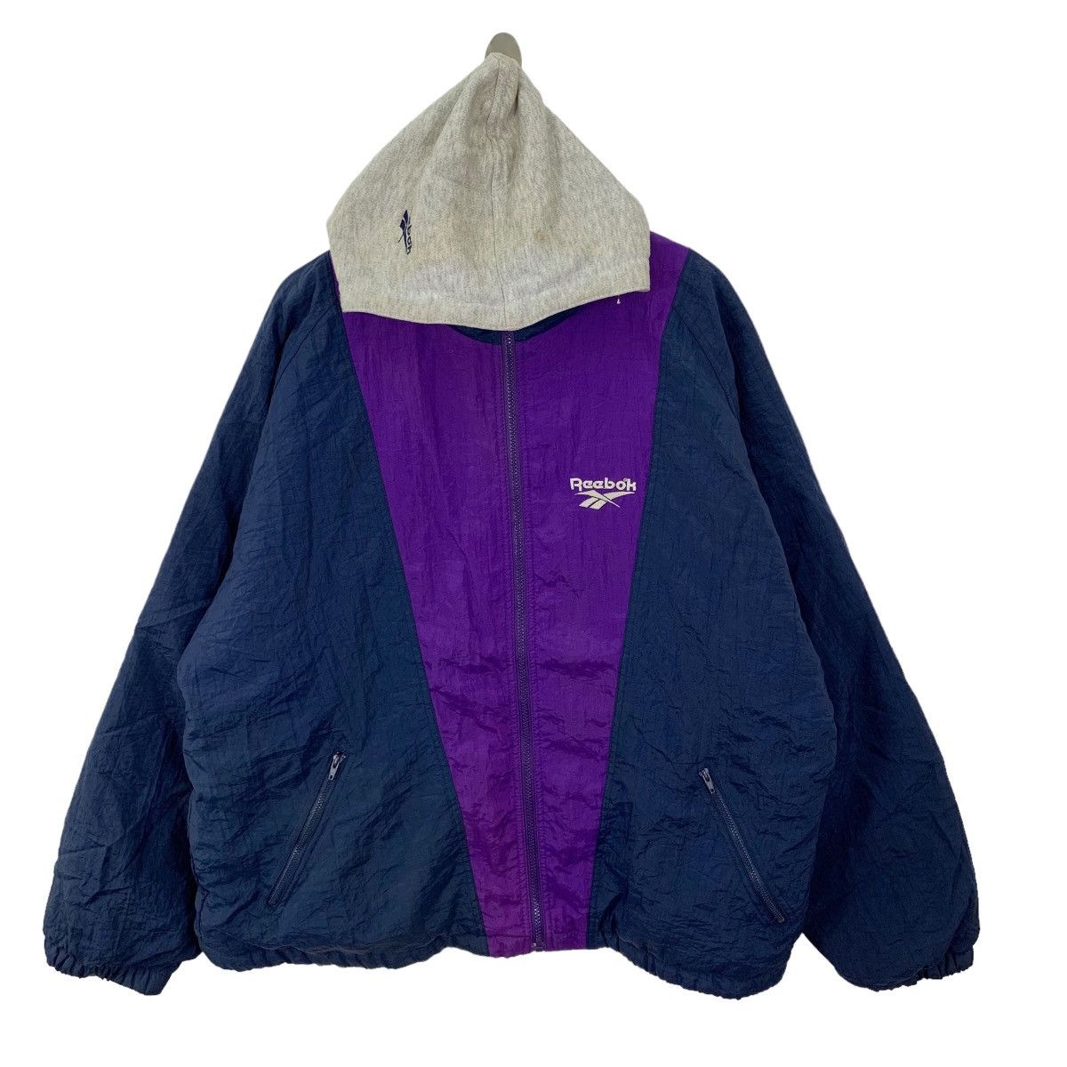 Reebok × Vintage Vintage 90s Reebok Sportswear Hoodie Zipper Jacket Size US L / EU 52-54 / 3 - 1 Thumbnail
