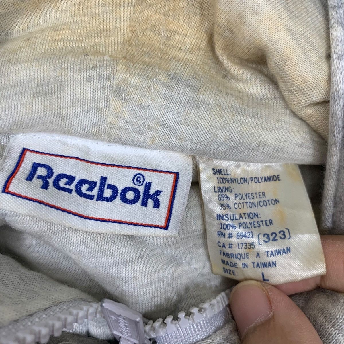 Reebok × Vintage Vintage 90s Reebok Sportswear Hoodie Zipper Jacket Size US L / EU 52-54 / 3 - 7 Thumbnail