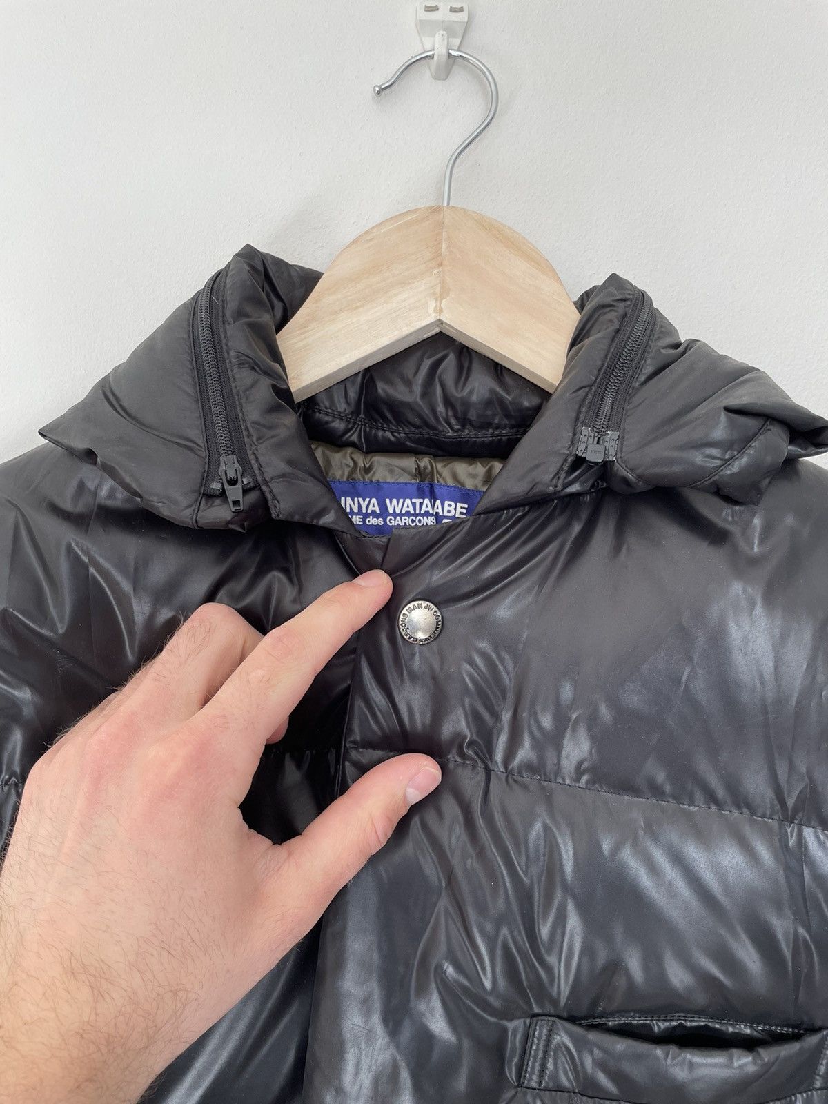 Comme des Garcons × Junya Watanabe A/W 2005 Black Down Blazer W. Stow Away Hood Size US M / EU 48-50 / 2 - 4 Thumbnail