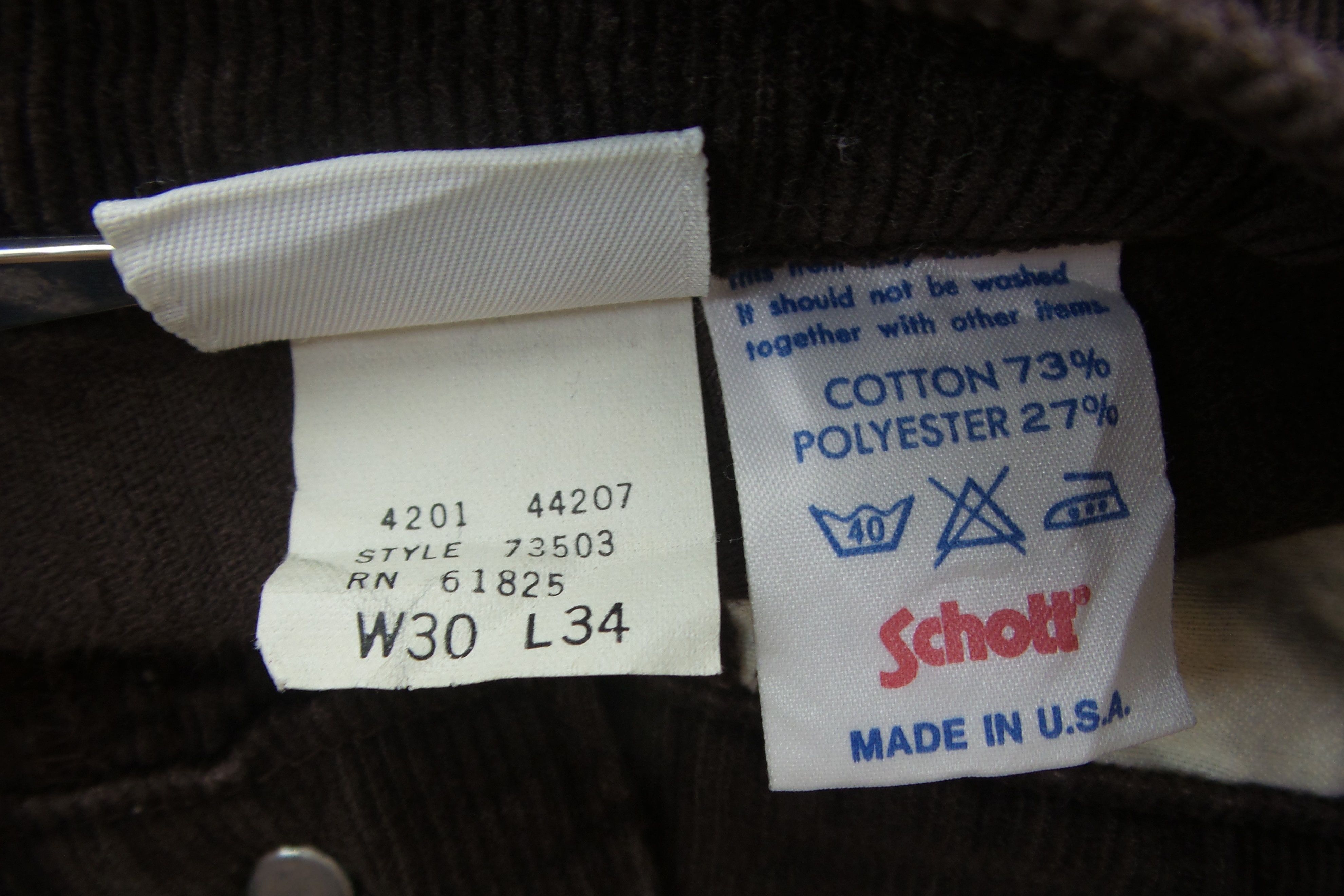 Schott Schott Corduroy Jeans W30xL28 Size US 30 / EU 46 - 4 Thumbnail