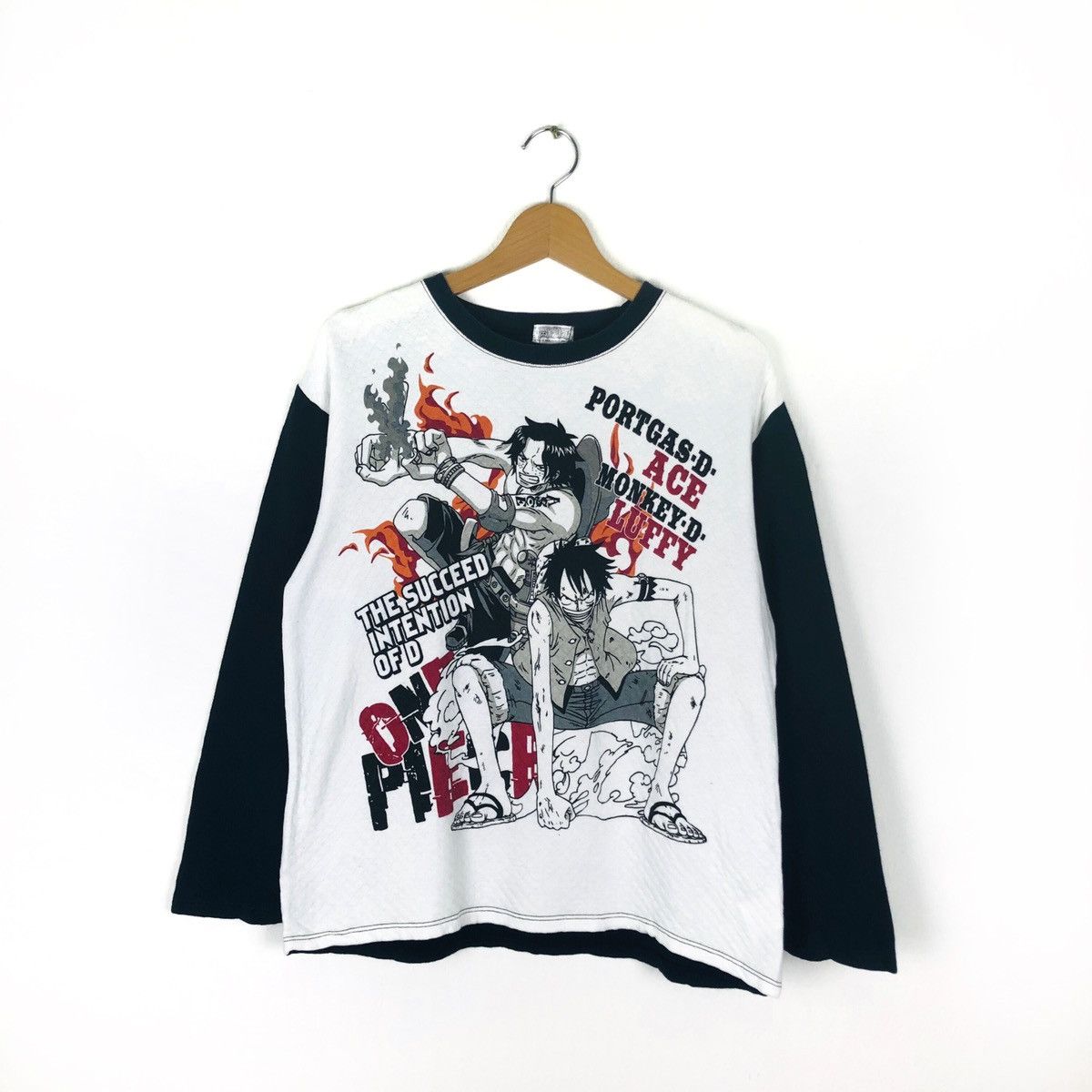 Japanese Brand × One Piece One Piece Japanese Anime Big Logo Long Sleeve Tshirt Size US M / EU 48-50 / 2 - 1 Thumbnail