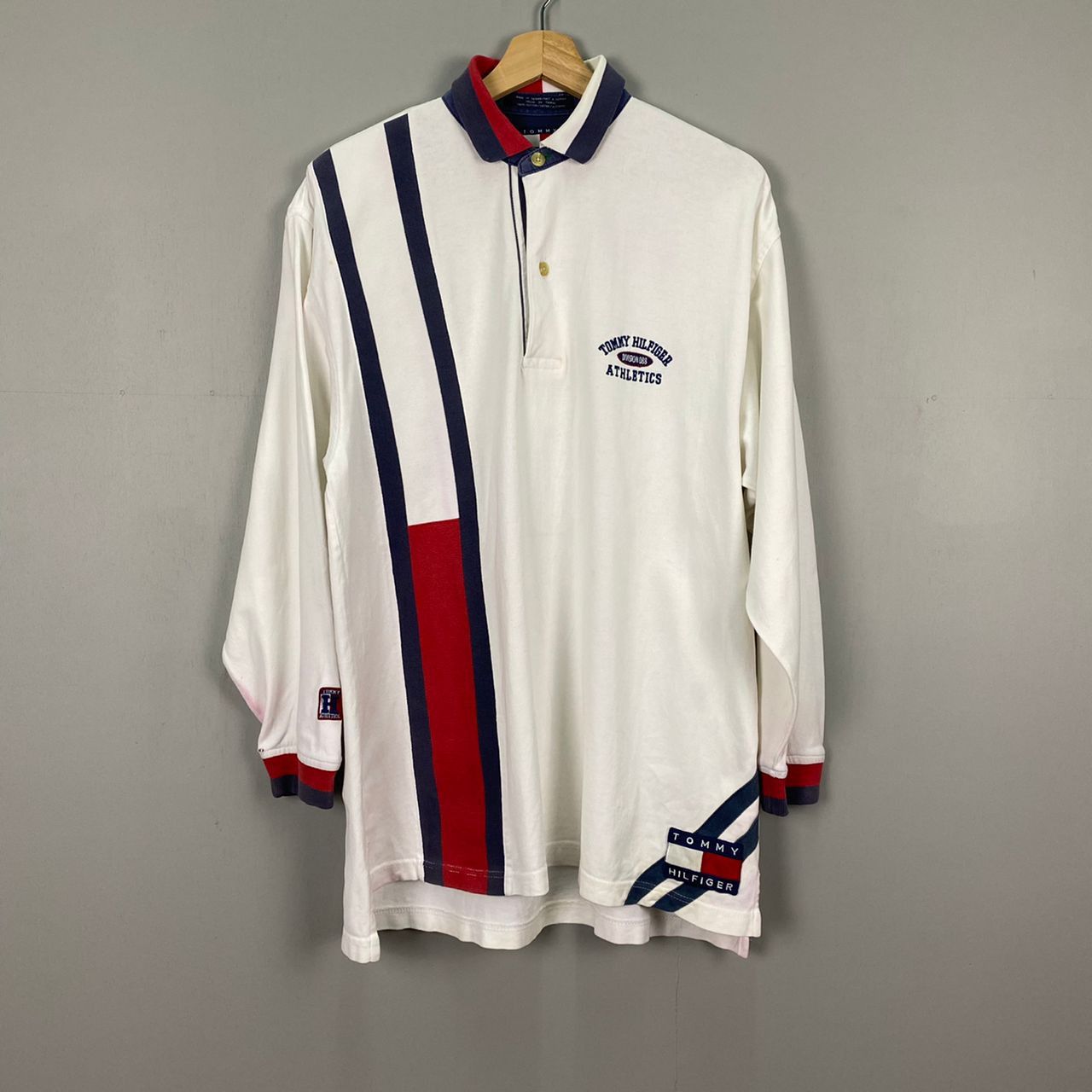 Tommy Hilfiger Polo Rugby Shirt SpellOut Long Sleeve