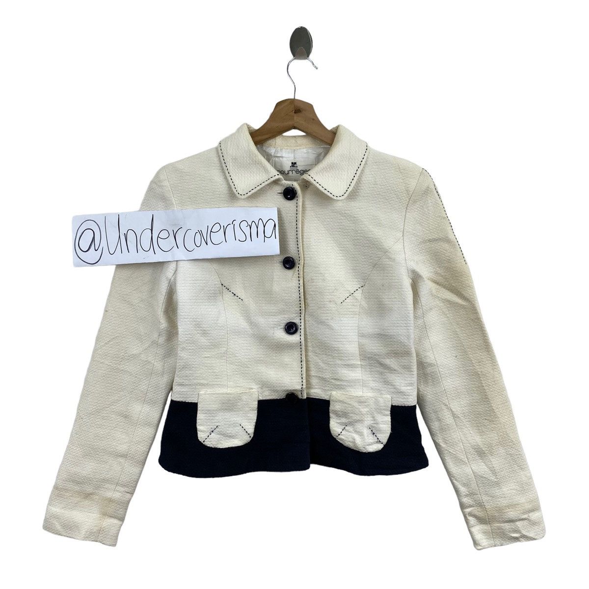 Courreges Vintage COURREGES French Brand Button Up Crop Top Jacket Size XS / US 0-2 / IT 36-38 - 1 Thumbnail