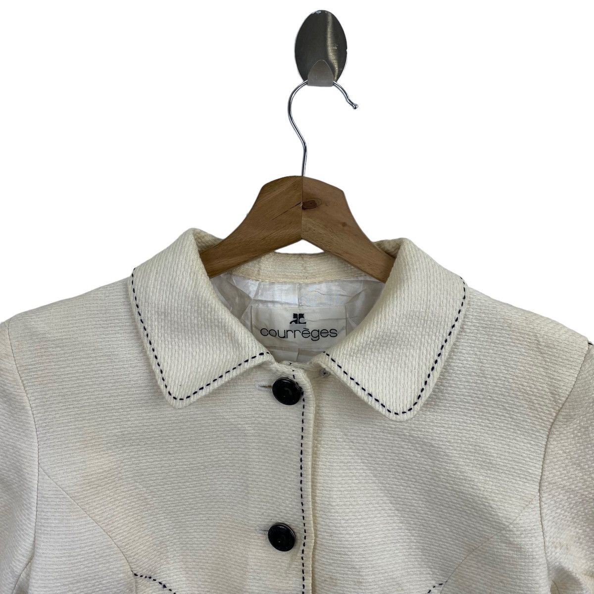 Courreges Vintage COURREGES French Brand Button Up Crop Top Jacket Size XS / US 0-2 / IT 36-38 - 2 Thumbnail