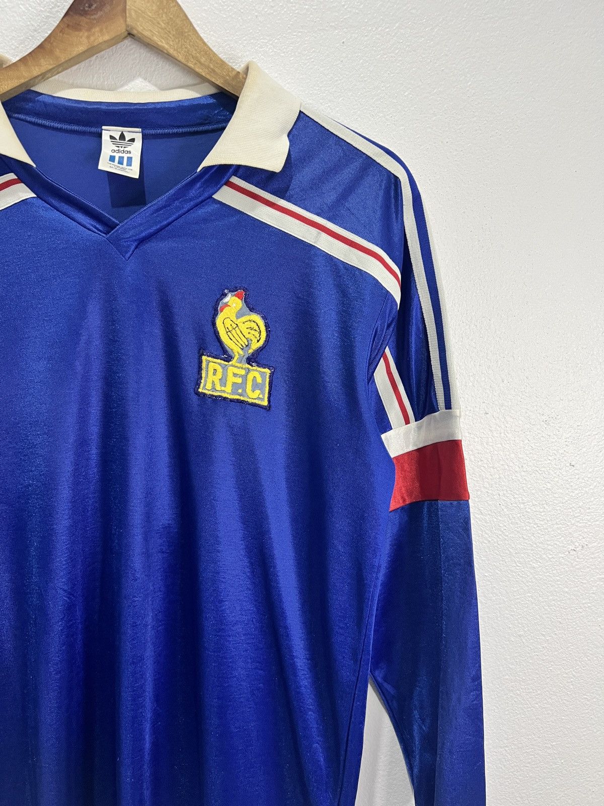 Vintage Vintage 80s Adidas France Jersey Size US L / EU 52-54 / 3 - 3 Thumbnail
