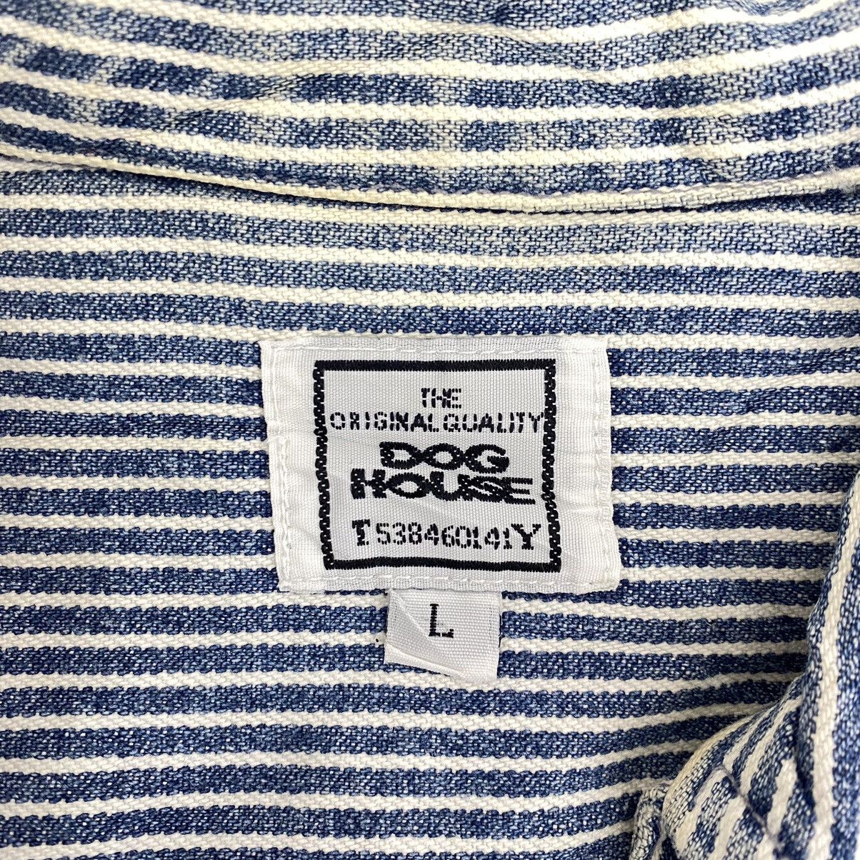 Vintage Vintage DOG HOUSE String Button Hickory Stripes Blue Shirt Size US L / EU 52-54 / 3 - 4 Thumbnail