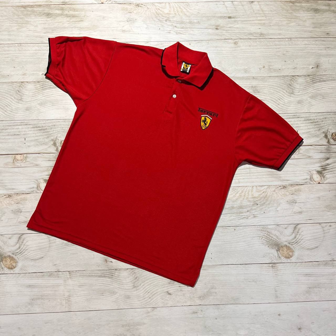 Ferrari Vintage Ferrari Racing F1 Big Logo Polo Shirt 90s Schumacher Size US XL / EU 56 / 4 - 3 Thumbnail