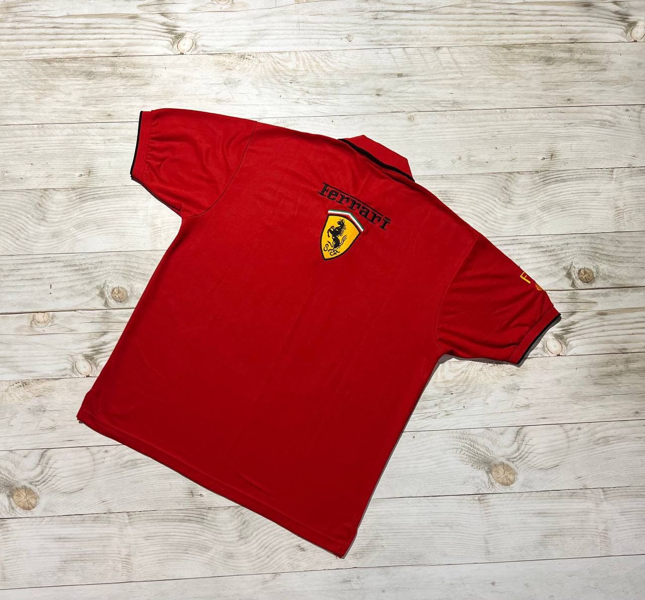 Ferrari Vintage Ferrari Racing F1 Big Logo Polo Shirt 90s Schumacher Size US XL / EU 56 / 4 - 1 Thumbnail