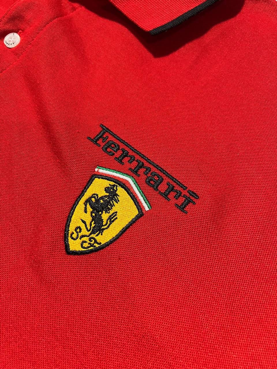 Ferrari Vintage Ferrari Racing F1 Big Logo Polo Shirt 90s Schumacher Size US XL / EU 56 / 4 - 7 Thumbnail