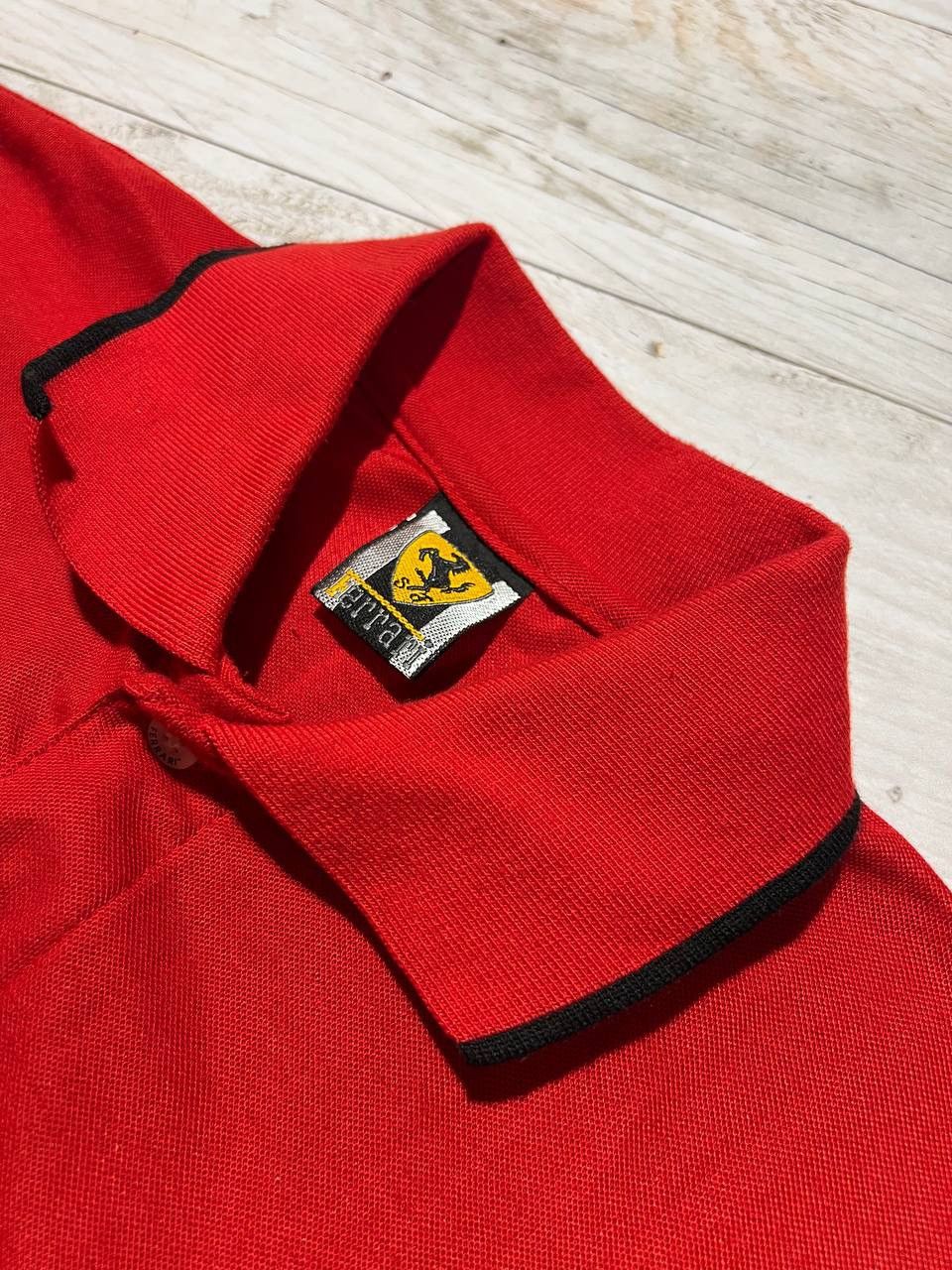 Ferrari Vintage Ferrari Racing F1 Big Logo Polo Shirt 90s Schumacher Size US XL / EU 56 / 4 - 8 Thumbnail