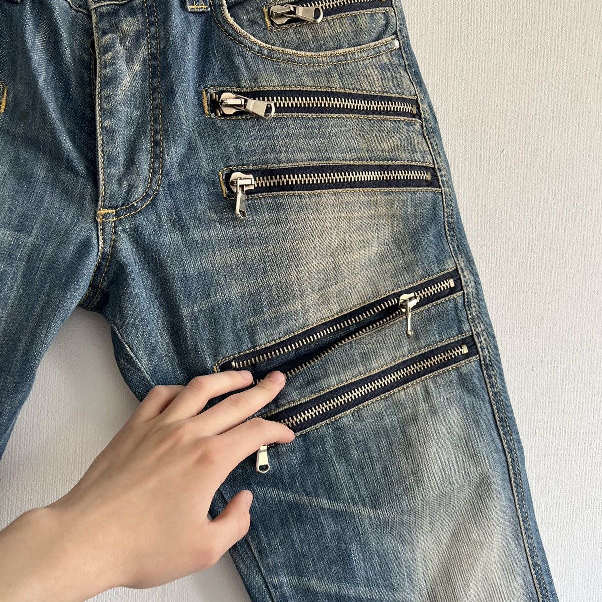 Japanese Brand × Vintage Vintage Japanese Multi Zippers Jeans Size US 32 / EU 48 - 10 Thumbnail