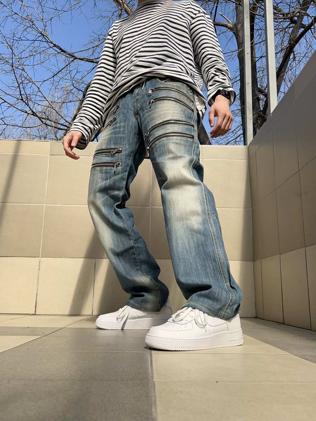 Japanese Brand × Vintage Vintage Japanese Multi Zippers Jeans Size US 32 / EU 48 - 2 Thumbnail