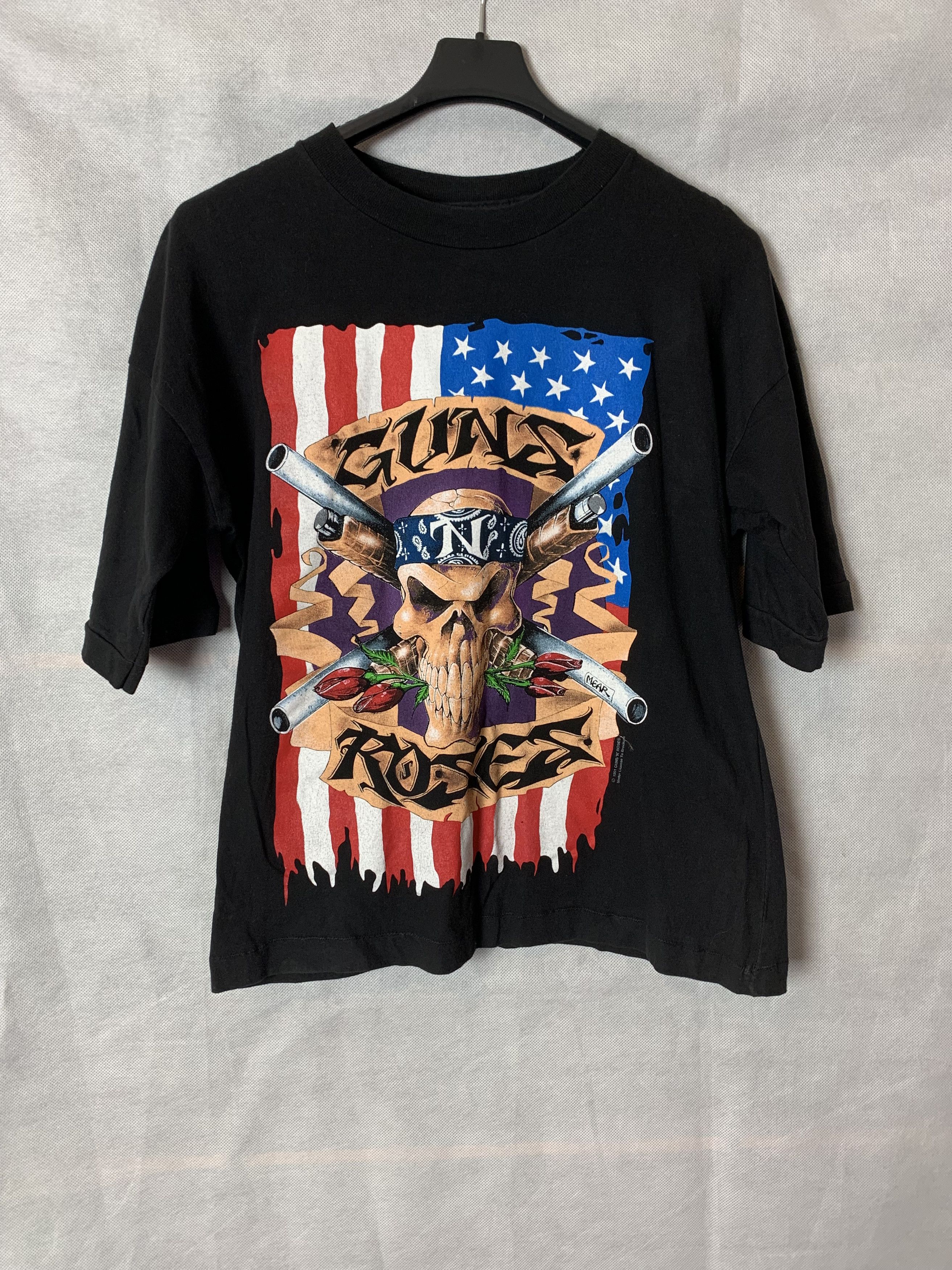 image of Brockum x Guns N Roses Guns And Roses 1991 Gnfnrs Vintage T-Shirt in Black, Men's (Size XL)