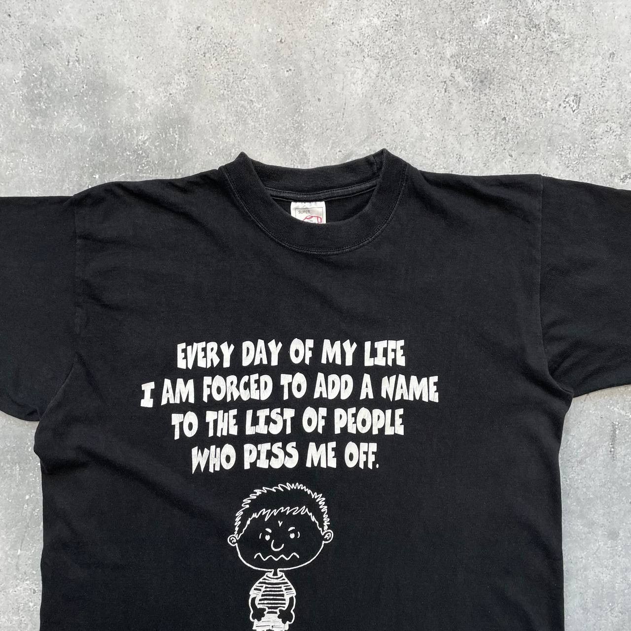 Vintage Vintage 90s Piss Off Quote T Shirt Faded Black Size US L / EU 52-54 / 3 - 2 Thumbnail