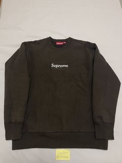 Supreme Box Logo Brown Crewneck | Grailed