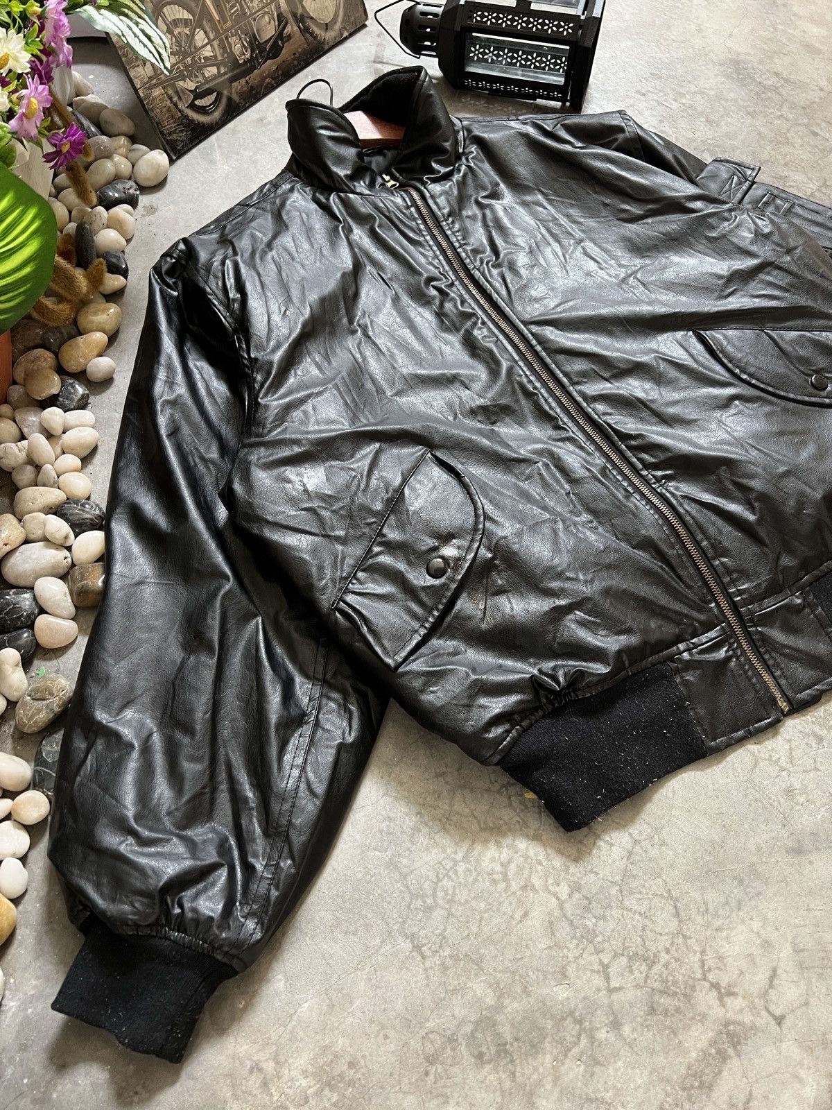 Vintage Vintage 🏴‍☠️ Fully Leather Quilted Bomber Jacket Size US L / EU 52-54 / 3 - 13 Thumbnail