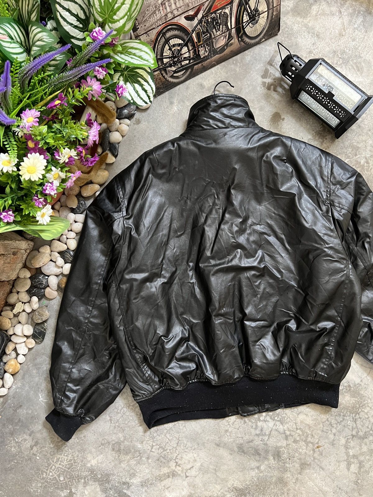 Vintage Vintage 🏴‍☠️ Fully Leather Quilted Bomber Jacket Size US L / EU 52-54 / 3 - 7 Thumbnail
