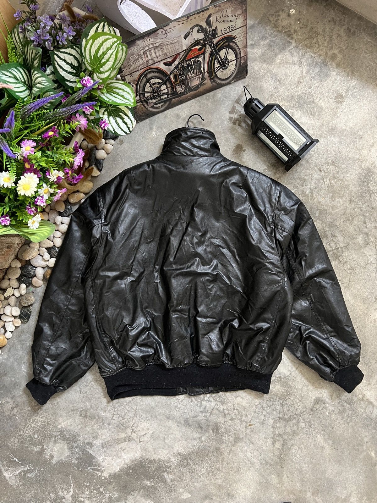 Vintage Vintage 🏴‍☠️ Fully Leather Quilted Bomber Jacket Size US L / EU 52-54 / 3 - 5 Thumbnail