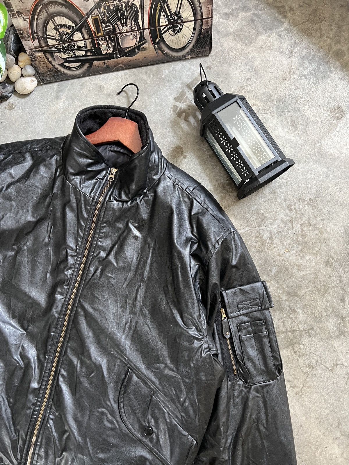Vintage Vintage 🏴‍☠️ Fully Leather Quilted Bomber Jacket Size US L / EU 52-54 / 3 - 9 Thumbnail