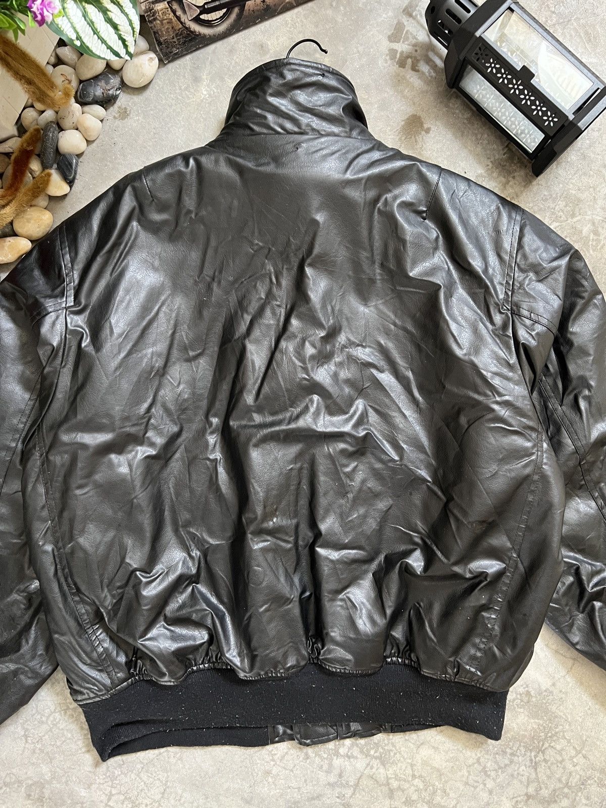 Vintage Vintage 🏴‍☠️ Fully Leather Quilted Bomber Jacket Size US L / EU 52-54 / 3 - 6 Thumbnail